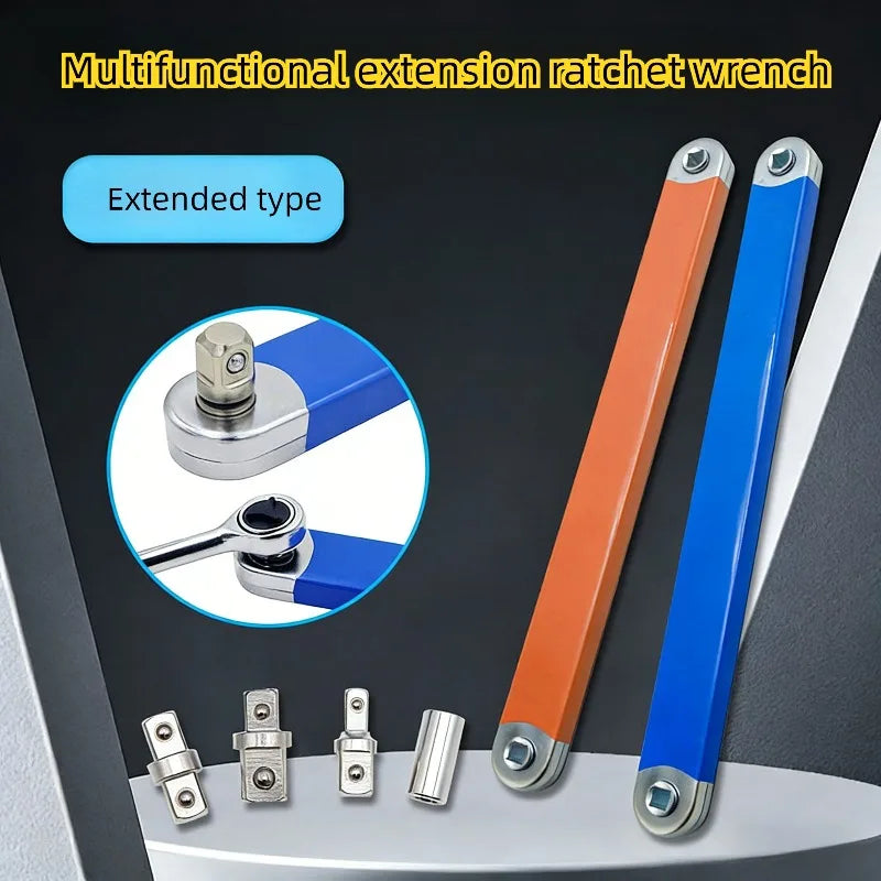 Compact Offset Extension Wrench Dual Purpose Multi Adapter Professional Impact Socket Ratchet Automotive Hand Tool Quake