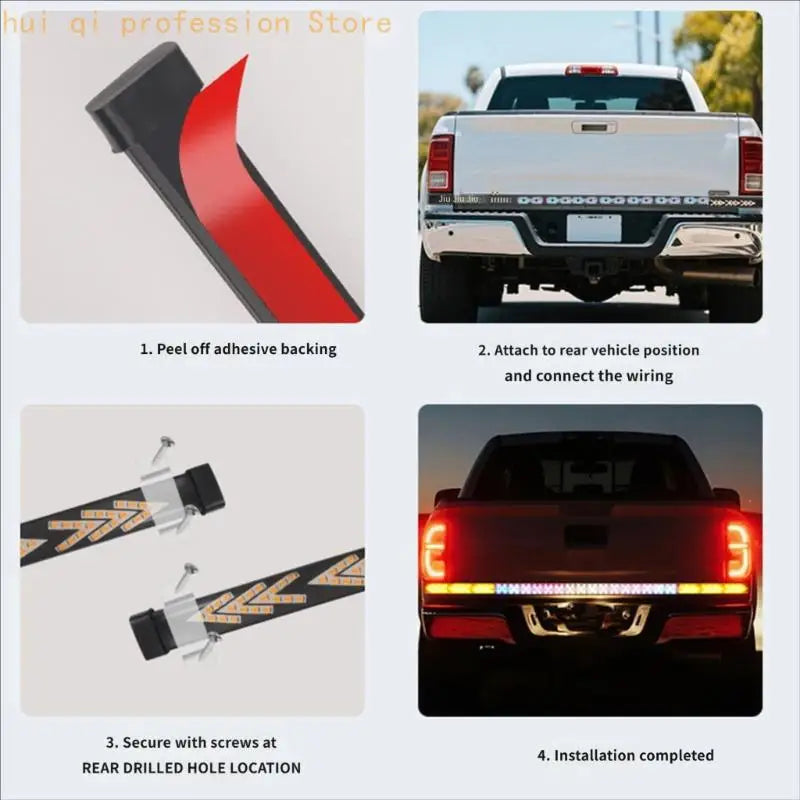 Connected Cable Harness Pickup Rear Lamp Bar with 12V LED Light Pattern for Rear Styling, Replacement, and Display H8WE Quake