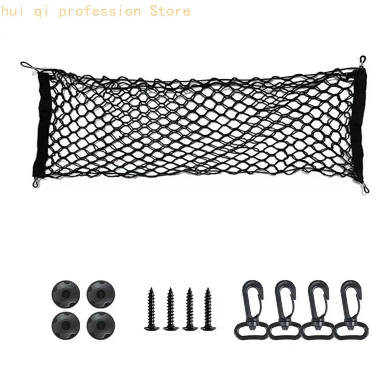 Trunk Cargo Net Fixed Mount Trunk Storage with Stretch Mesh Pocket for Drivers H8WE Quake 110x40cm CN