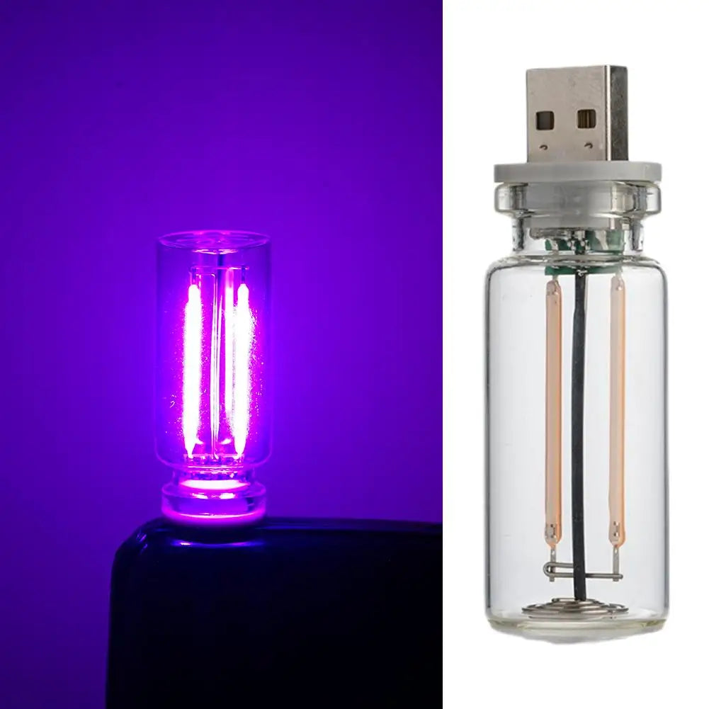 Car USB Night Light Touch control Dimmable LED Filament Lamp USB Plug and Play Decorative Atmosphere Light for Car Bedroom Quake E