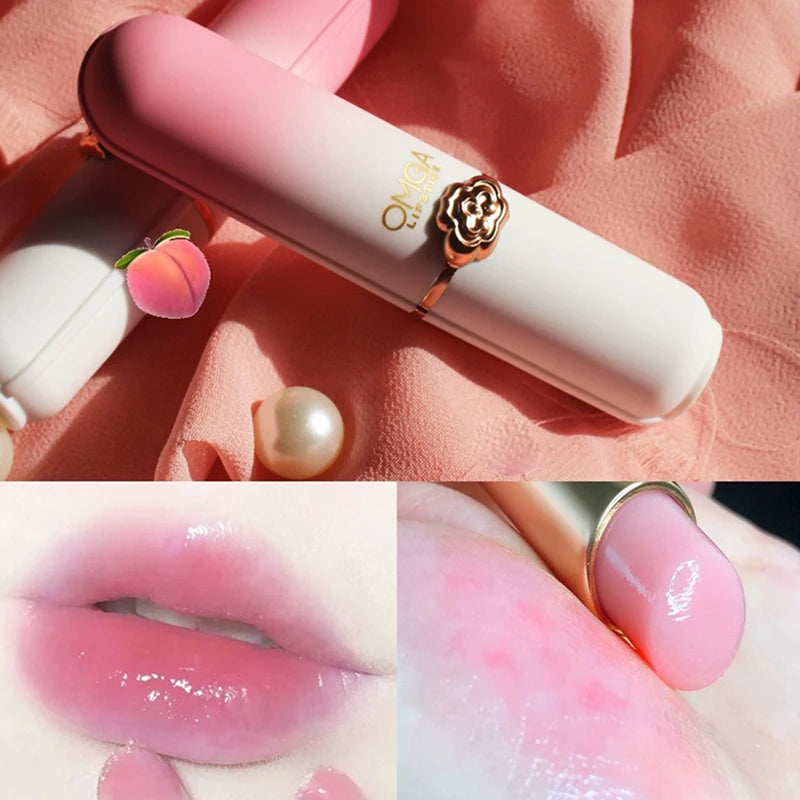 Peach Color Change Lipstick Non-Stick Cup Jelly Lipstick Moisturizing Moisturizing Color Change Lip Balm Warm Change Lip Balm Quake