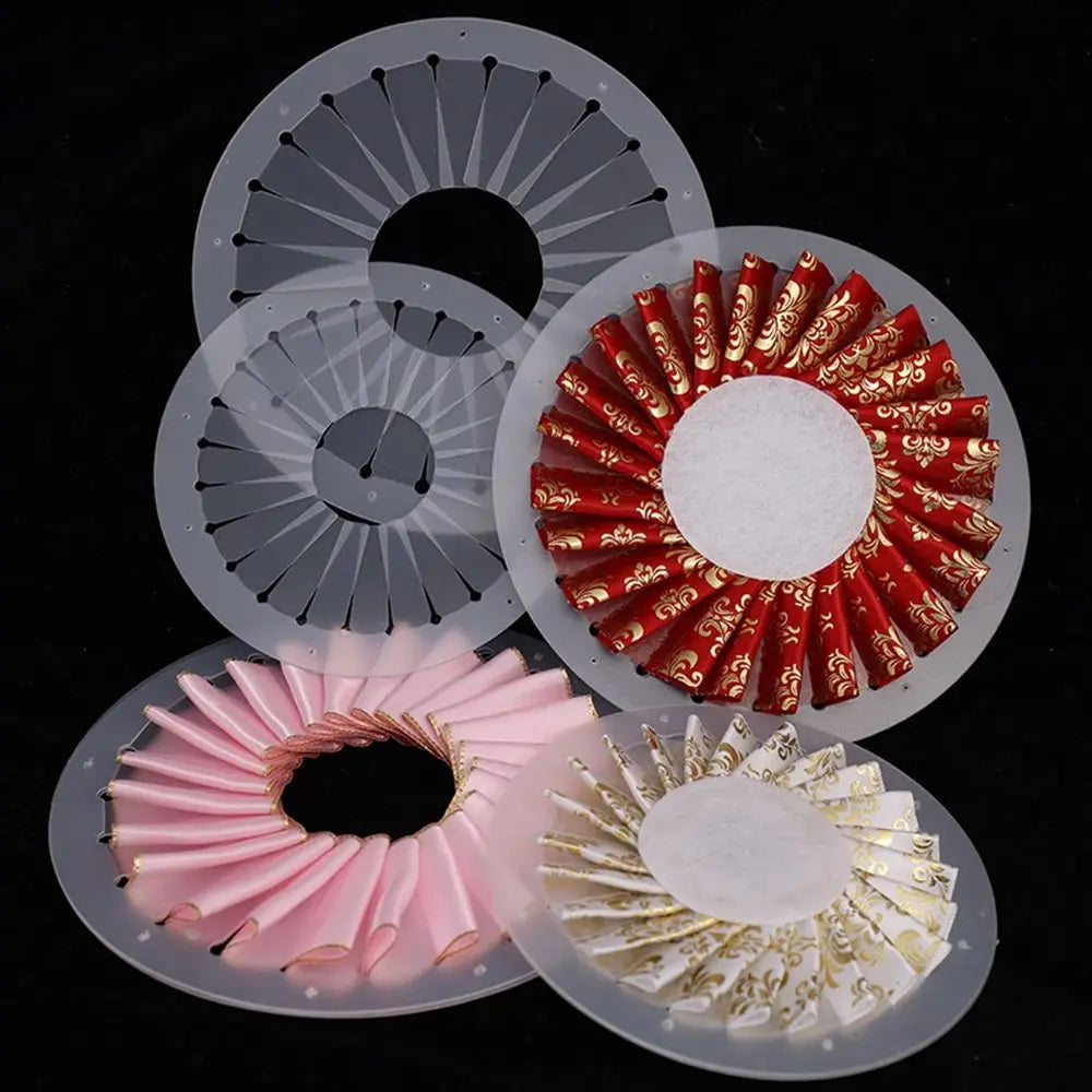 9cm 12cm 15cm Rosette Maker Ribbon Flowers DIY Fabric Flower Maker Clear Tabletop Figurines Ribbon Brooch Badge For Beginners Quake