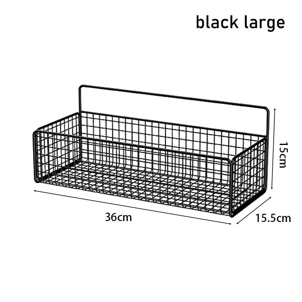 1Pcs Suspension Type Bathroom Storage Grid Shelf Wall Mount Kitchen Bathroom Accessories Bathroom Organizer Quake black large
