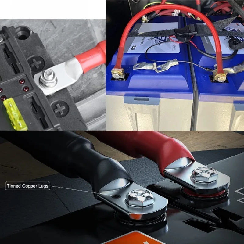 High Corrosion Resistant 12AWG Battery Power Cord M3-10 O Terminal Heavy Duty Wire for Vehicle Camper Trailer Power Connection Quake
