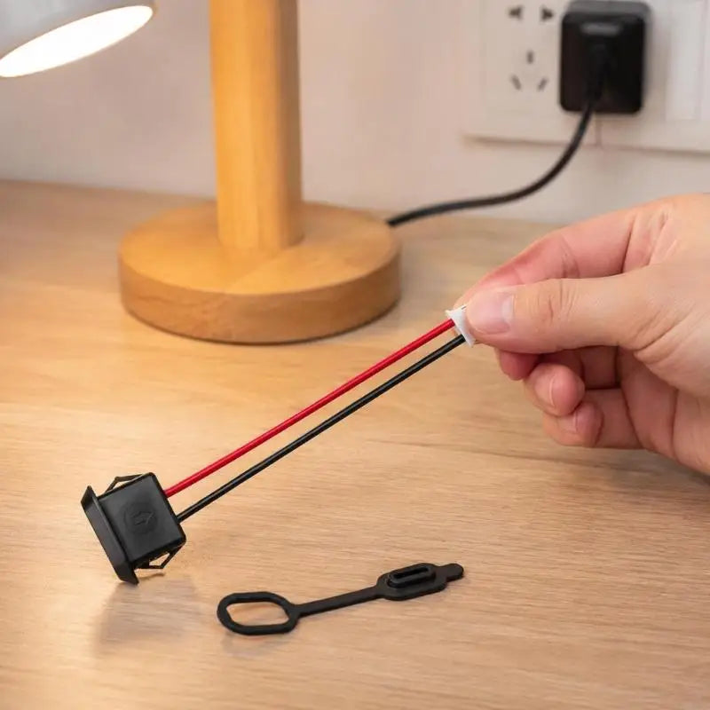 12 V USB C Female Power Cables, 10 Pack with Red and Black Wire Coding for Low-Power DIY Electronic Assemblies K1KF Quake
