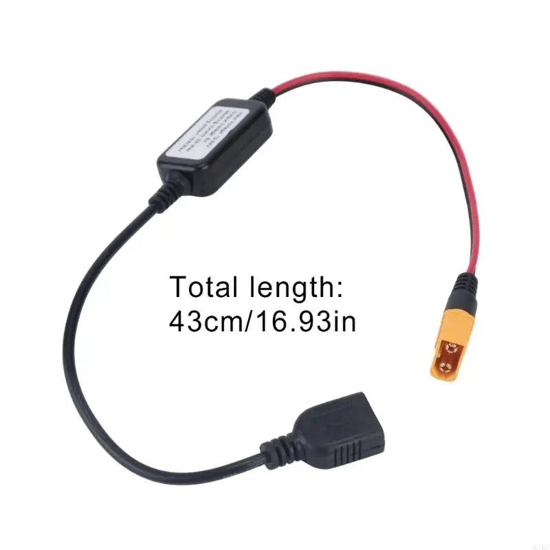 Voltages Converters Cable with 60 Male Input, USB-A Female Port, and Inline Module for Converting DC12-24 V Battery Power K1KF Quake