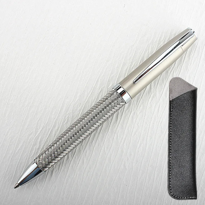 Steel Wire Metal Ballpoint Pen Rotating Pen Portable Ball Point Small Pen Small Oil Exquisite Brief Pens for School Quake 639-3