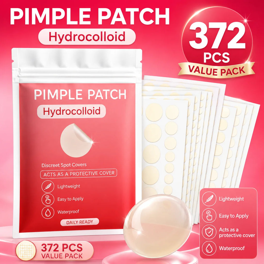 372pcs Hydrocolloid Acne Pimple Patch, Hydrocolloid Spot Stickers, Covering Zits and Defect, Nighttime Spot Stickers for Face Quake