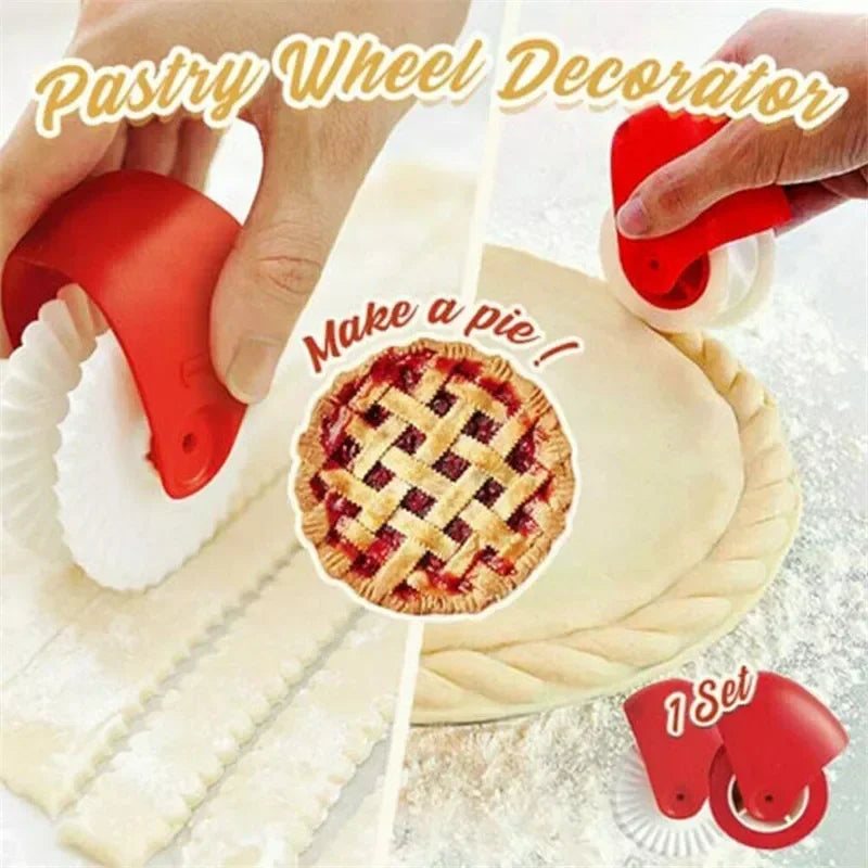 Kitchen Pizza Pastry Lattice Cutter Pastry Pie Decor Cutter Plastic Wheel Roller for Pizza Pastry Pie Crust Baking Cutter Tools Quake