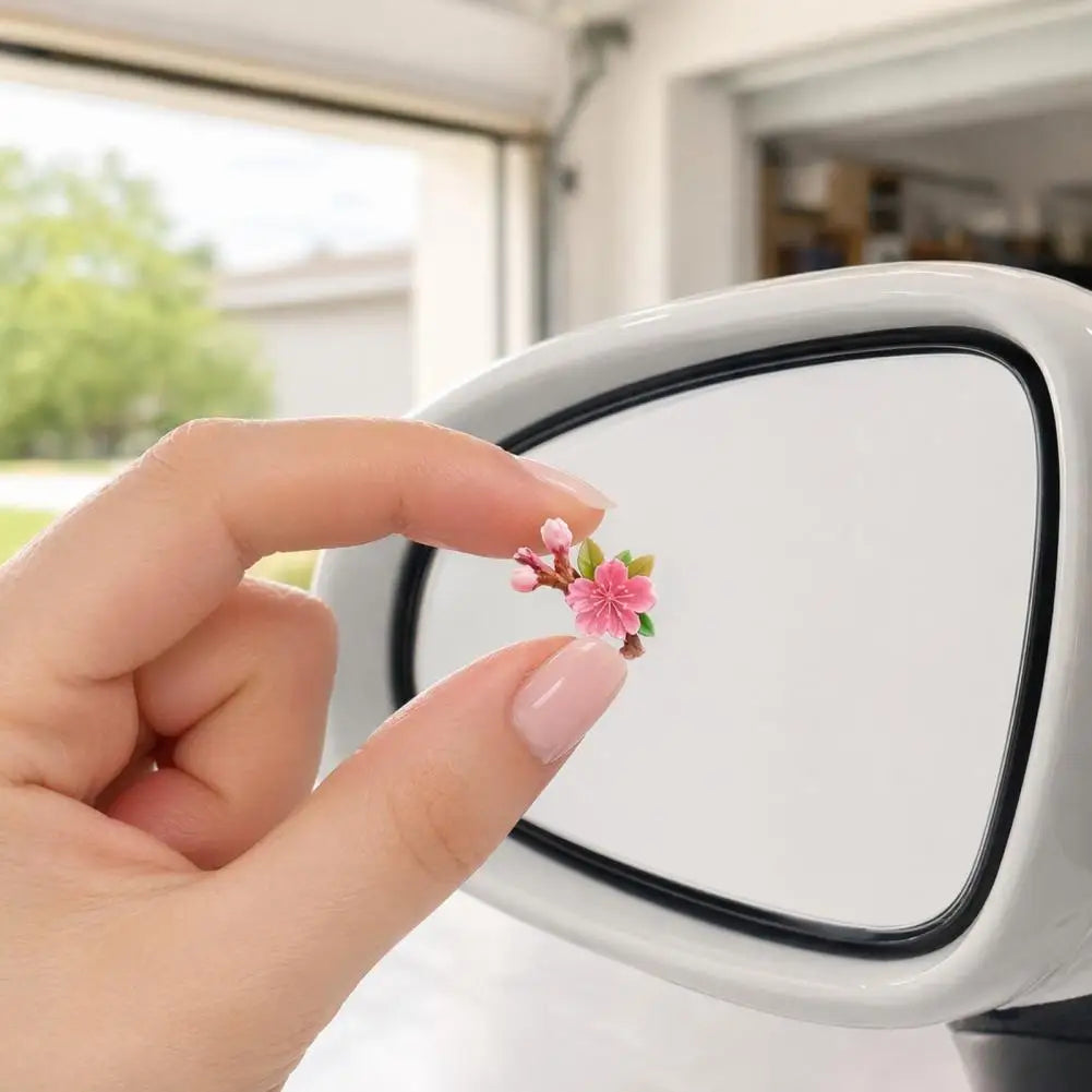 Moisture Proof Car Decal Peach Blossom Car Sticker Resin Flower Decal for Auto Motorcycle Heat Resistant Waterproof for Bumper Quake