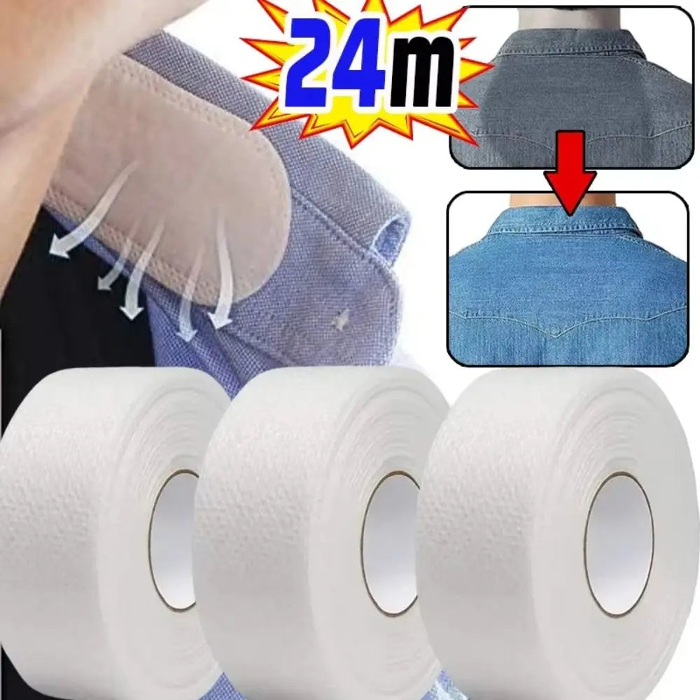 8/80M Collar Anti-dirty Grime Self-adhesive Disposable Cuff Fixing Tape Breathable Sweat-absorbent Tape Quake