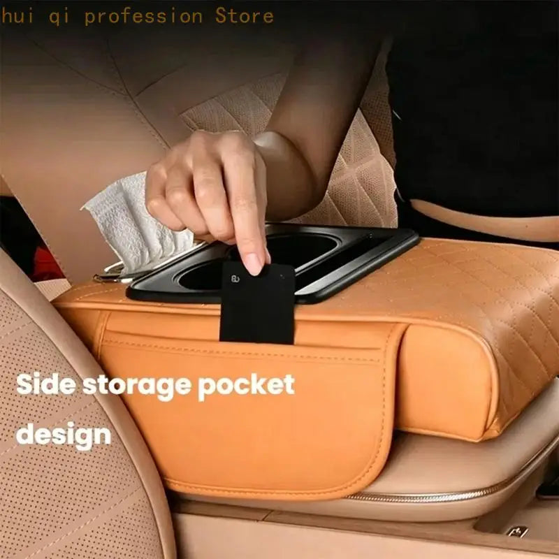 Universal Car Center Console Armrest Arm Cushion And Paper Storage Unit H8WE Quake