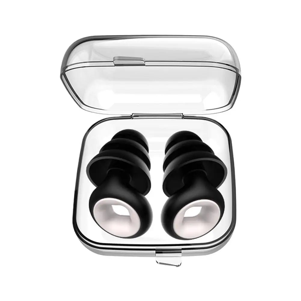 Ear Plugs for Sleeping, 25dB Noise Reduction Reusable Soft Silicone Earplugs for Snoring, Side Sleepers, Concerts, Travel, Work Quake black