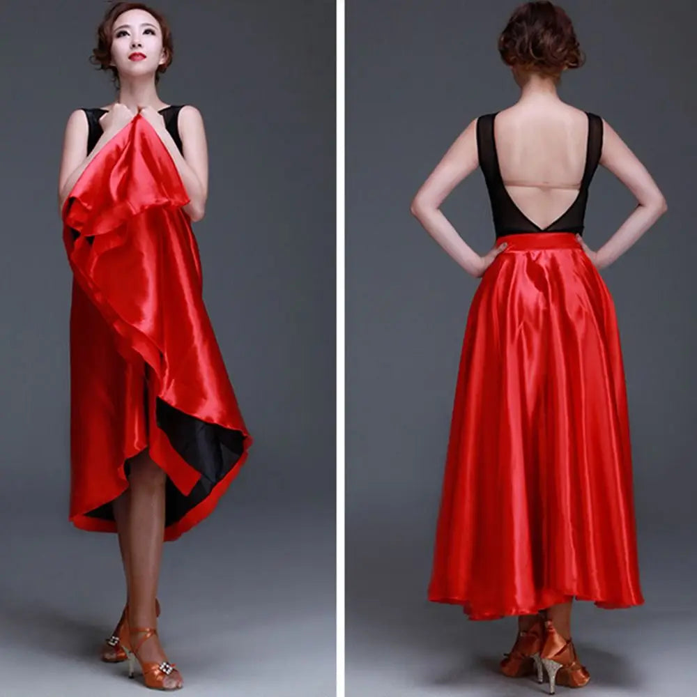 Smooth Spanish Flamenco Shawl Skirt Polyester Party Belly Dance Costumes Carnival Dress Performance Paso Doble Dance Dress Quake