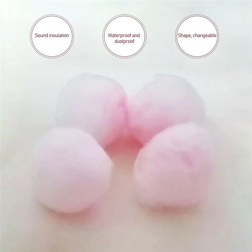 2/4/6/12/20PCS Soft Wax Cotton Earplugs Kneadable Pink Ear Plugs Sleeping Snoring Sound Insulation Noise Reduction Ear Plug Quake