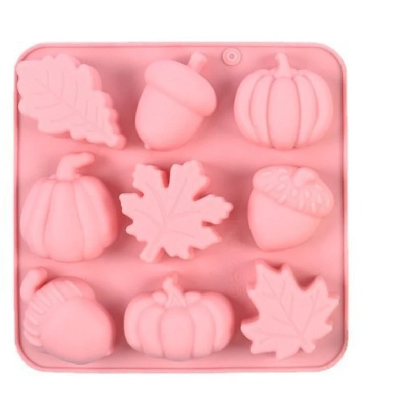 1PC Silicone Mold DIY Baking Maple Leaf Hazelnut Pumpkin Shape Mould Christmas Halloween Series for Handmade Dessert Making Quake