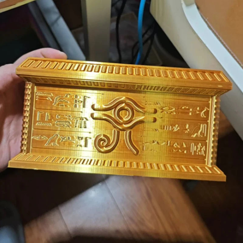 Hot 2026 New Yu-Gi-Oh Gold Sarcophagus 3D Printed Card Holder Box with Magnetic Closure Desktop Display Storage Anime Gift Toys Quake