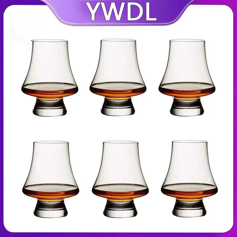 YWDL 2/4/6pcs Glass Whiskey Cup Set of 250ml Clear Lead Free Drinking Glasses Scotch Liquor Barware Beer Spirits Wine Glasse Quake