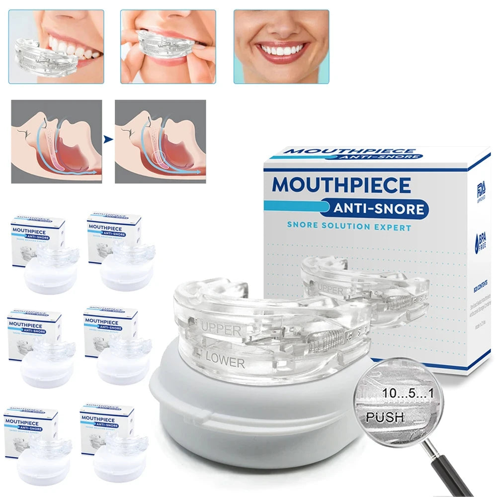 Anti Snoring Bruxism Mouth Guard Improve Sleeping Quality Anti Snoring And Apnea Snoring Device Mouth Guards with Storage Box Quake
