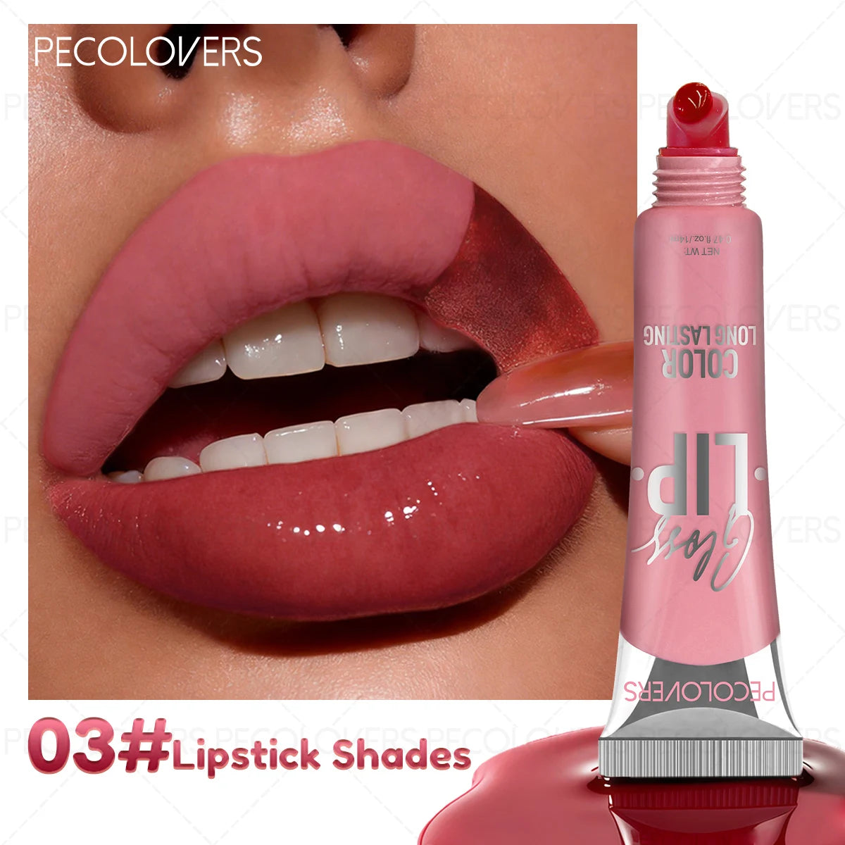 1PC Tearable Lip Gloss, Long-lasting Lipstick, Waterproof, Non Stick To Cup, Multi Color Selection, Lip Makeup Quake 03