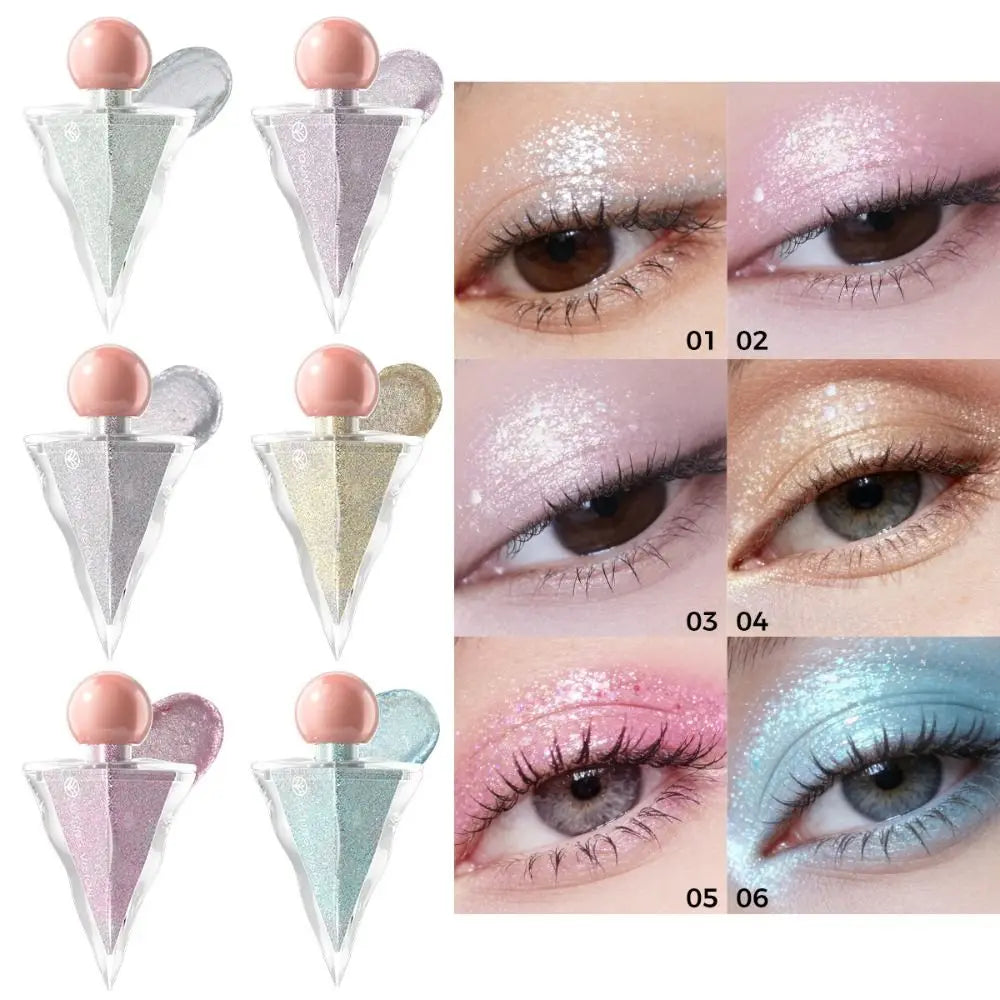 6 Colors Liquid Eyeshadow Water-Based Long Lasting Liquid Glitter Highlighter Waterproof Shimmer & Metallic Quake
