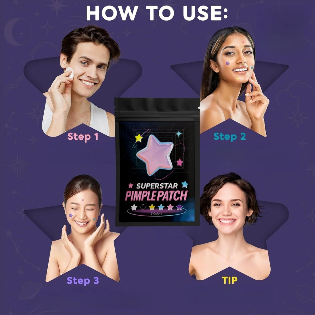 240Pcs pieces of multi-color star acne patches, facial acne patches, concealer acne patches, and pimples patches, ultra-thin Quake