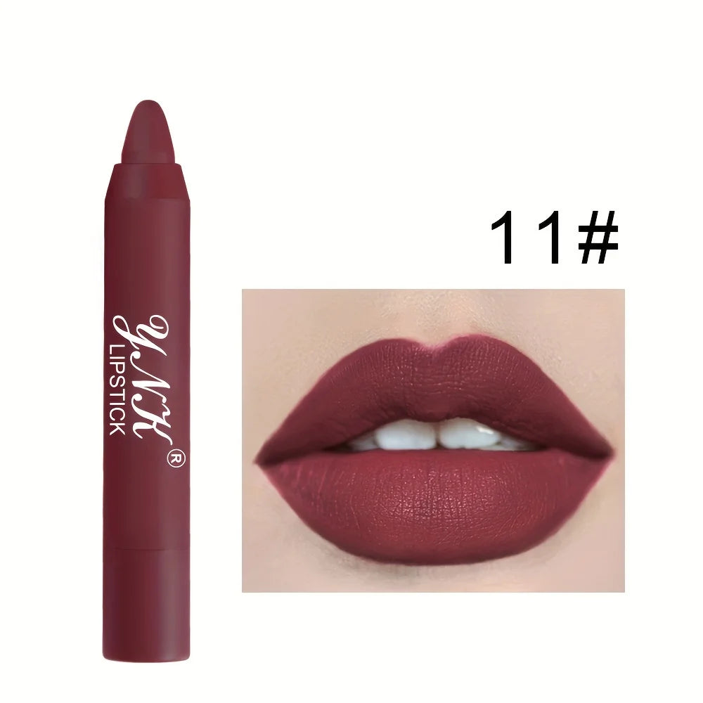 1pc Matte Lipstick Pen Automatic Rotary Lipstick Pencil Waterproof Non Fading Lip Liner Sexy Red Tint Lip Makeup Cosmetics Quake 11