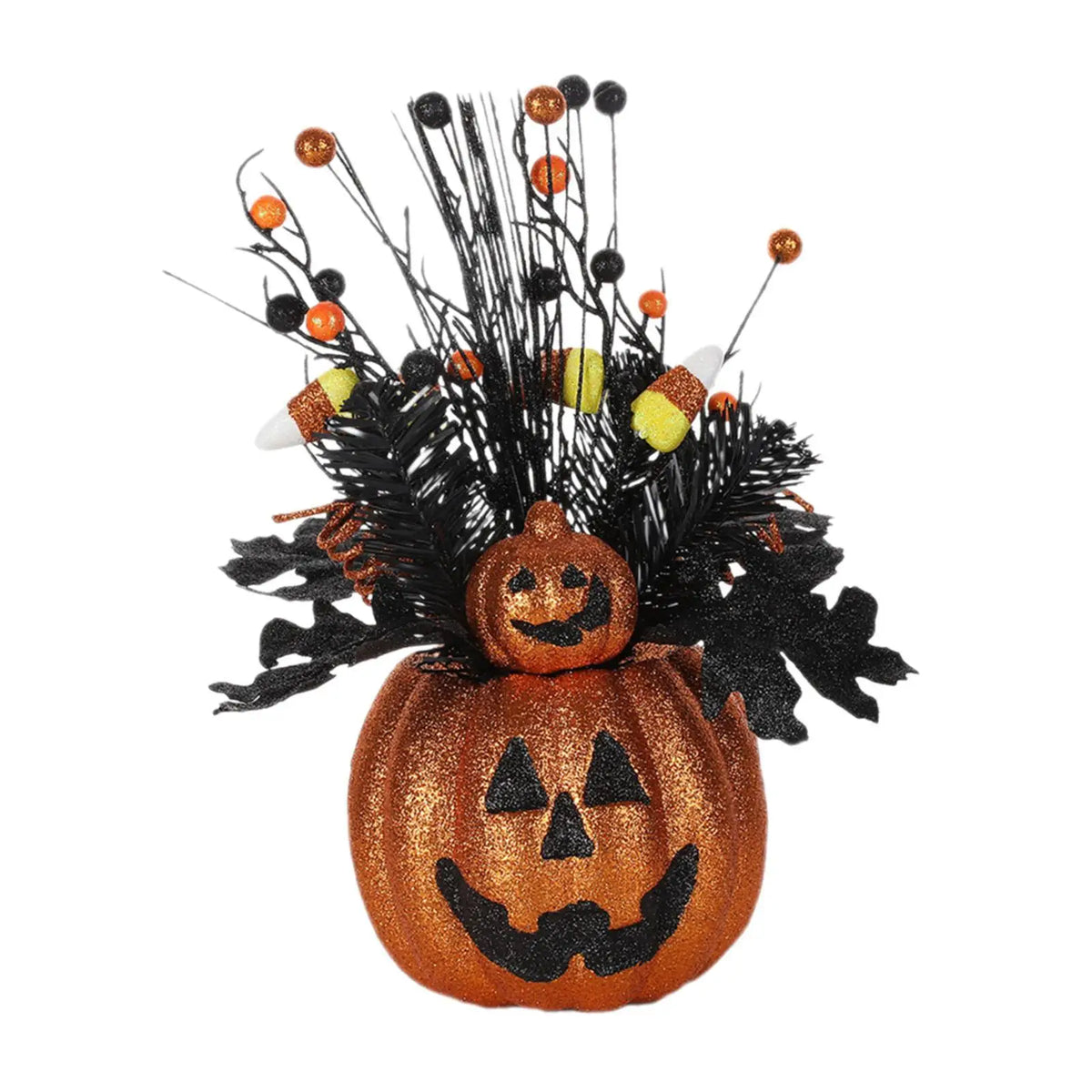 Pumpkin Flower Pot Statue for Home Decor Gift Halloween Figurine for Hallway Housewarming Indoor Living Room Table Centerpieces Quake