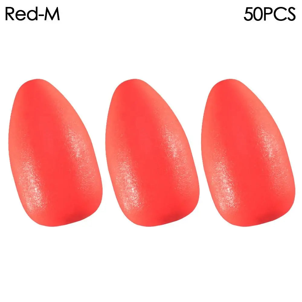 50pcs new Stoppers Rig Rigging Material Foam Floats Ball Beans Bottom Fishing Floats Beads Quake Red-M