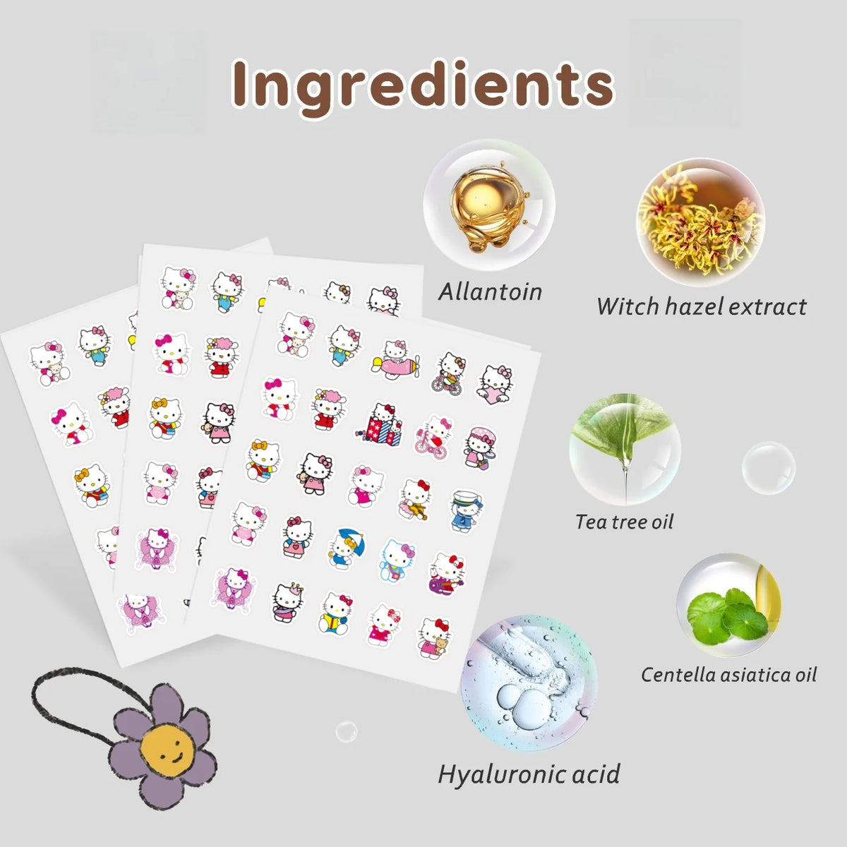 Sanrio Hello Kitty Acne patches, Cartoon acne patches, Acne cover-up stickers, Cute concealer stickers Quake