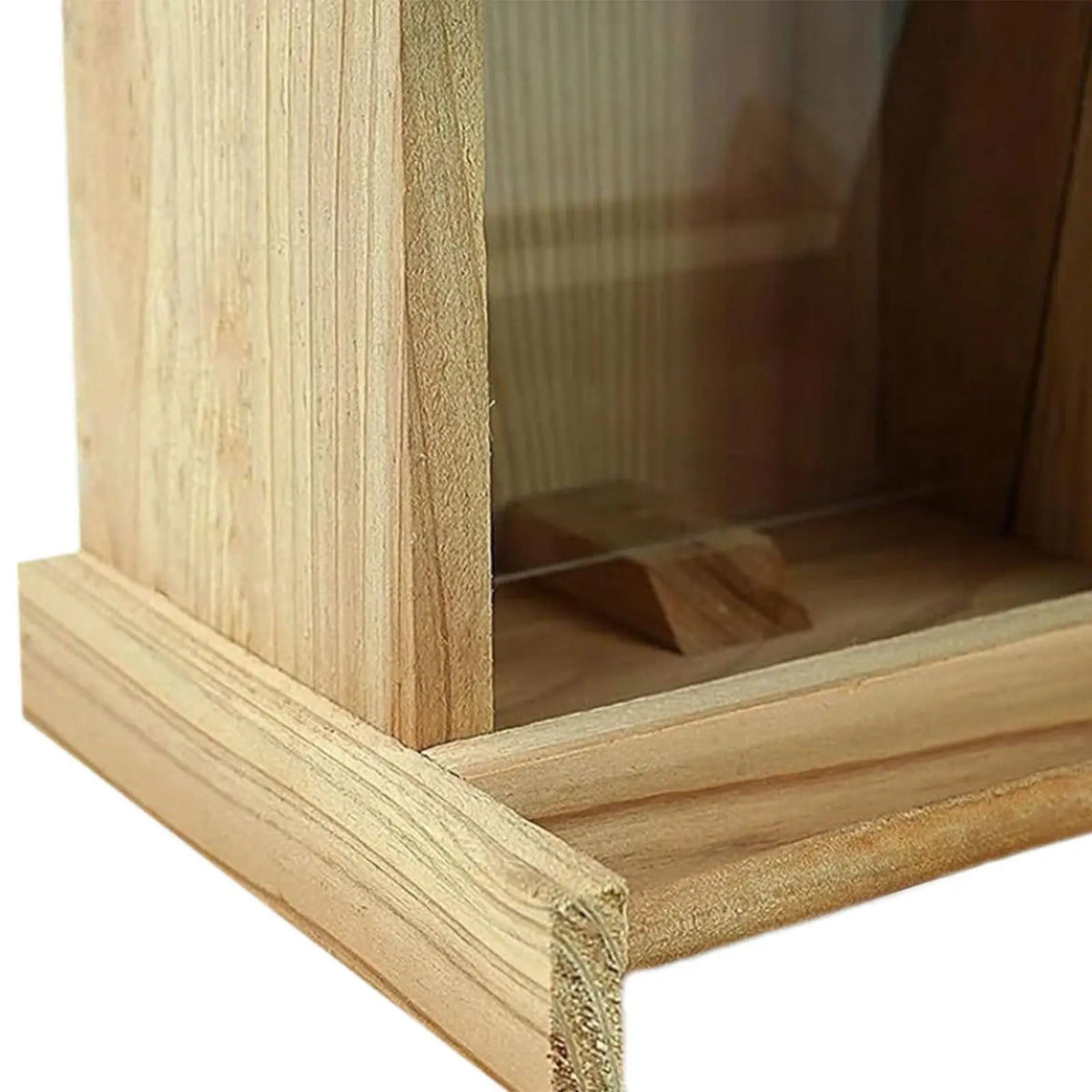 Wooden Bird Feeder Weatherproof Easy to Fill Outdoors Hanging Yard Garden Decoration with Opening Roof for Large Cardinal Macaws Quake