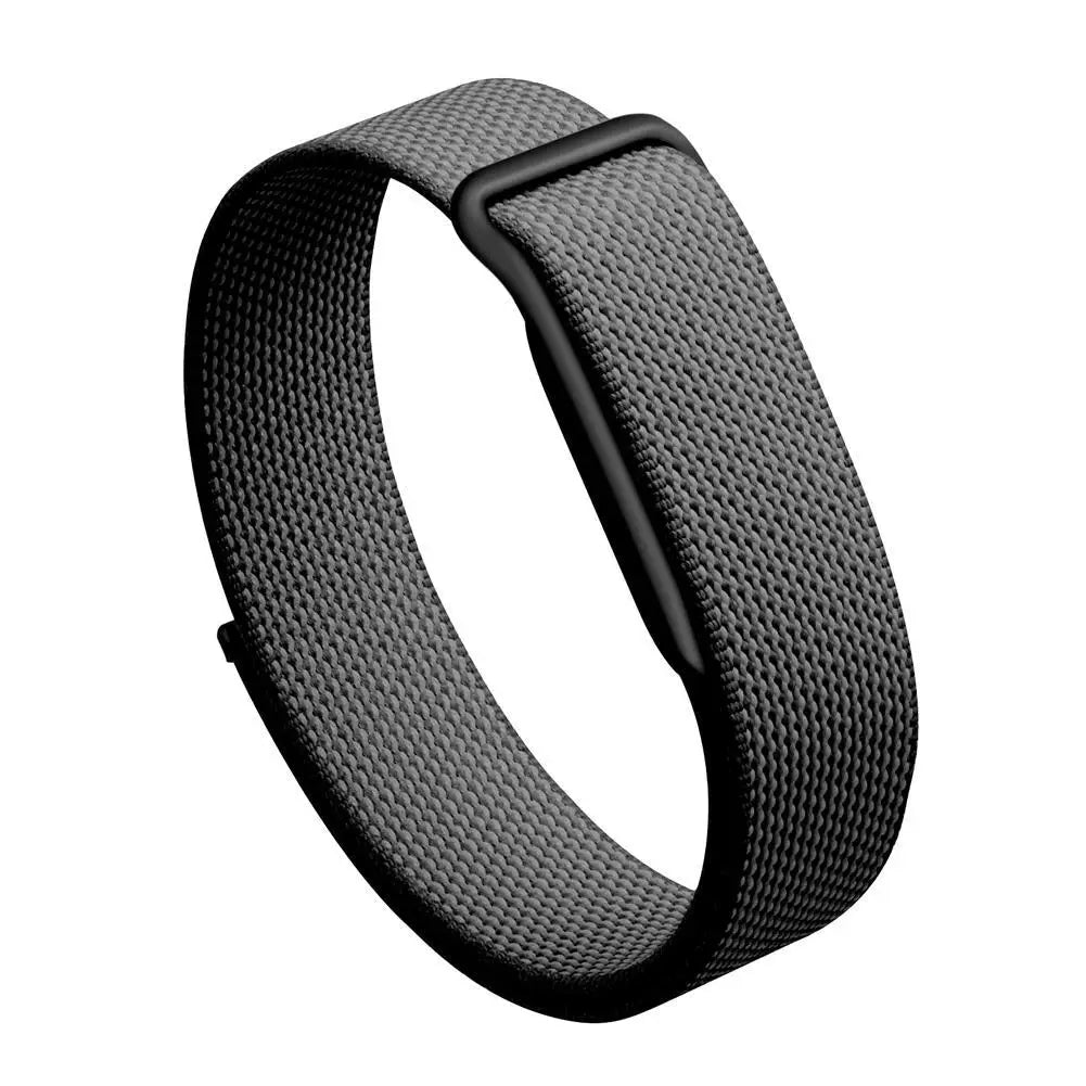 For Google Fitbit Air Nylon Watch Band Adjustable Loop Strap Breathable Soft Wristband for Fitness Sports Outdoor Daily Wear Quake Black