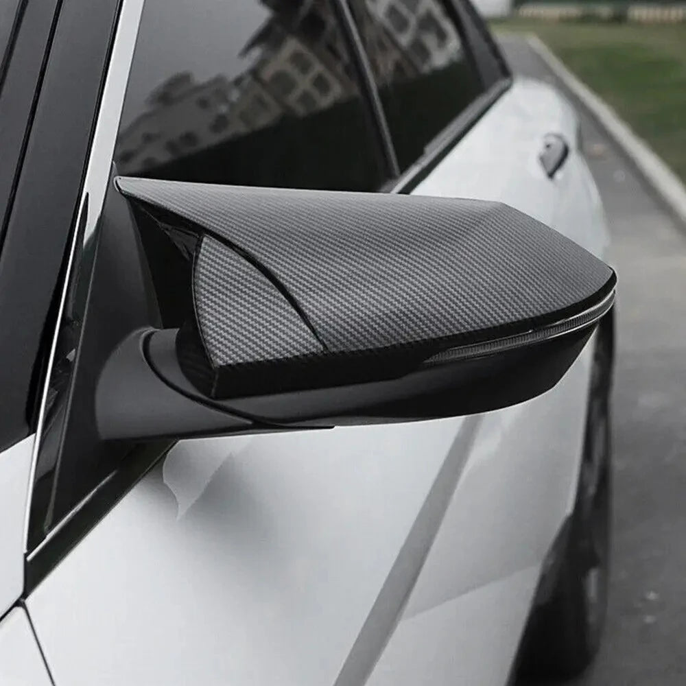 For Hyundai Elantra 2021 2022 Car Rearview Side Mirror Cover Wing Cap Exterior Sticker Door Rear View Case Trim Carbon Fiber Quake