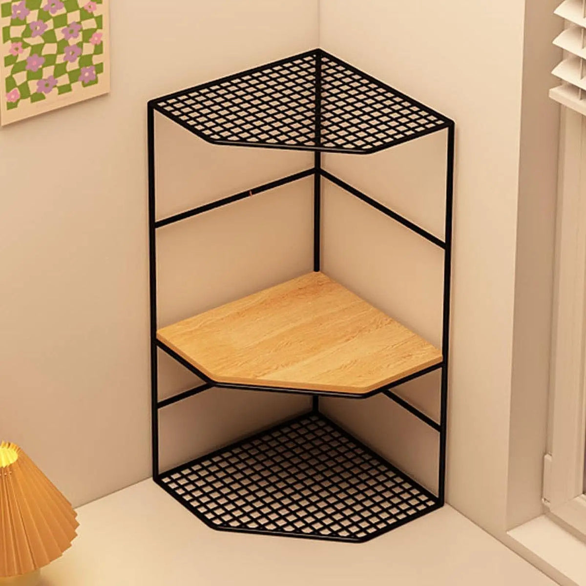 Countertop Organizer 3 Tier Multipurpose Rustic Desktop Storage Organizer for Kitchen Apartment Dressing Table Dining Room Home Quake Default Title