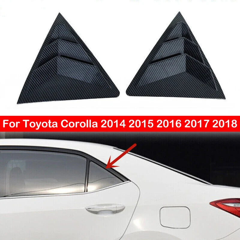For Toyota Corolla 2014 2015 2016 2017 2018 Car Rear Louver Window Side Shutter Cover Trim Sticker Vent Scoop Carbon Fiber Auto Quake