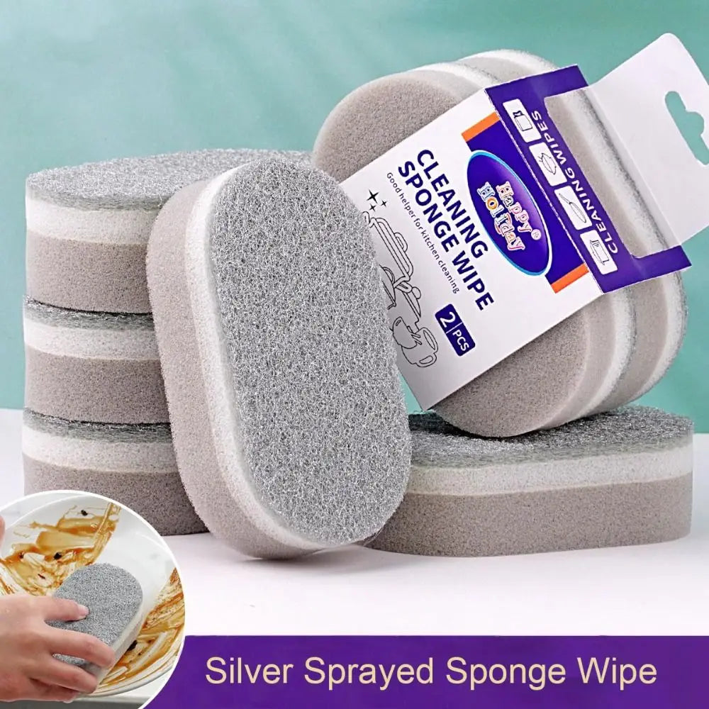 1/2/3Pcs Three-Layers Dishwashing Sponge Double-Sided Decontamination Cleaning Rag Household Cleaning Tools Cleaning Quake