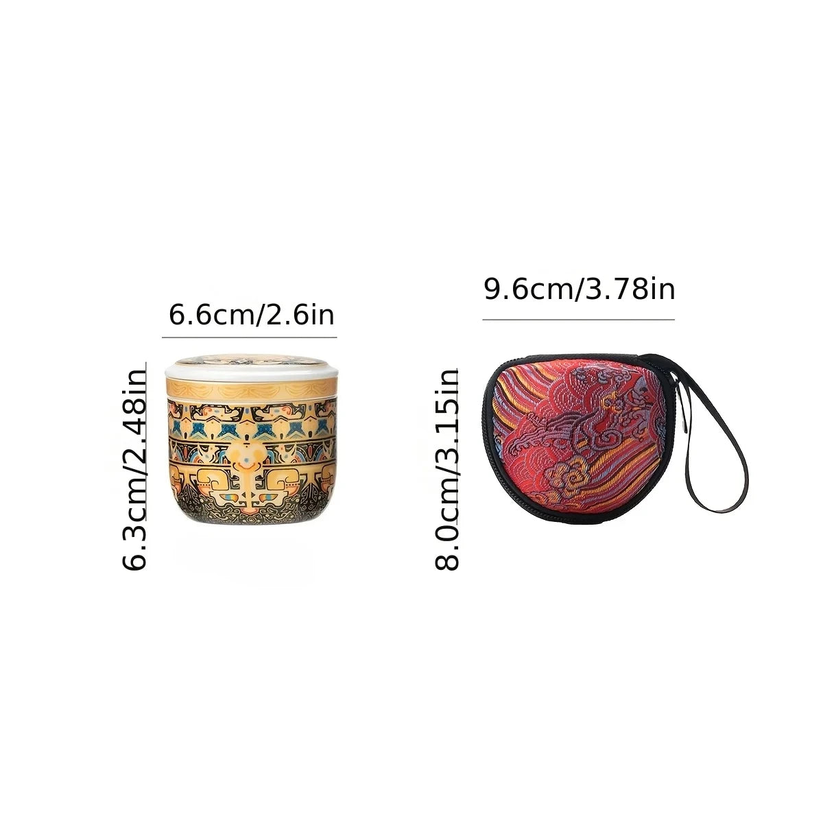 Mini Handmade Ceramic Teapot Single-Person Small Teapot with Storage Bag Portable Kung Fu Tea Set for Outdoor Camping Gift Quake