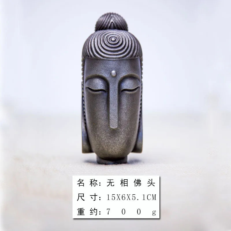 Chinese Zen Style National Style Formless Buddha Head Desktop Home Decoration High-end Vintage Craft Ornament Quake 15cm Polished Version