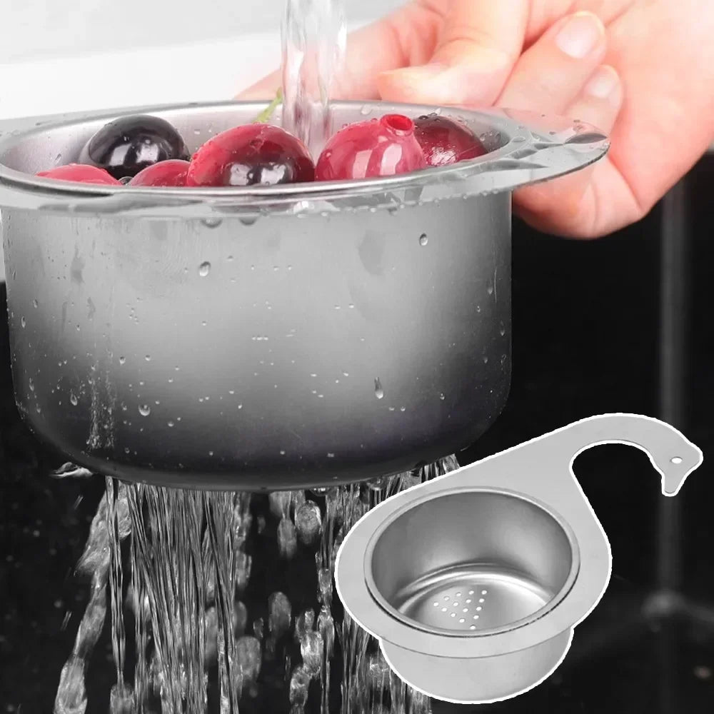 Kitchen Sink Strainer Basket Stainless Steel Swan Leftover Filter Removable Goosehead Storage Drain Basket Hanging Drainage Rack Quake