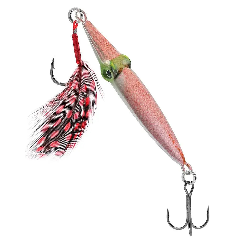 Universal Metal Fishing Lure 3D Eyes jigging Fishing Tackle Sinking Lifelike Hard squid Bait Outdoors Quake B