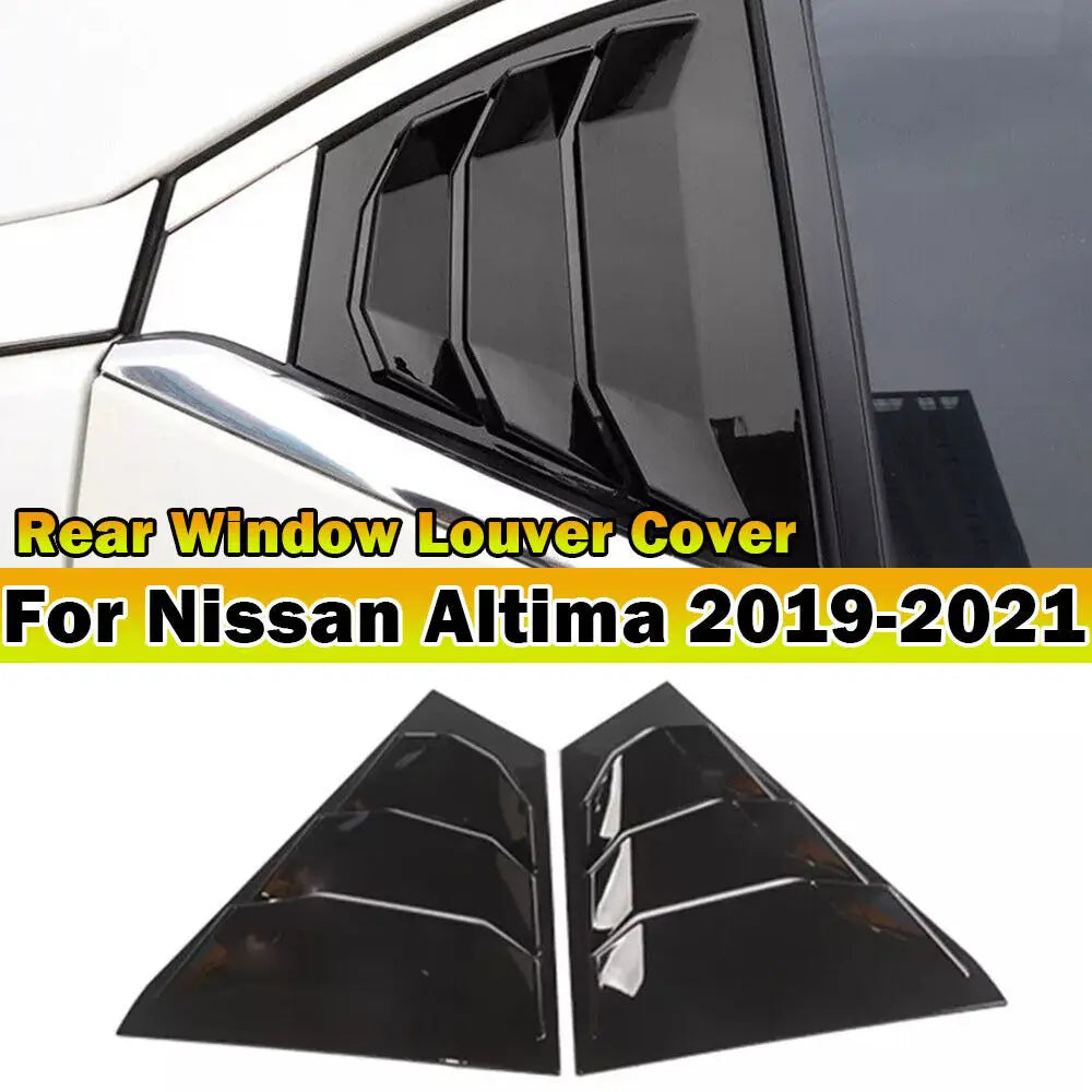 For Nissan Altima 2019 2020 2021 Car Rear Louver Window Side Shutter Cover Trim Sticker Vent Scoop ABS Carbon Fiber Accessories Quake