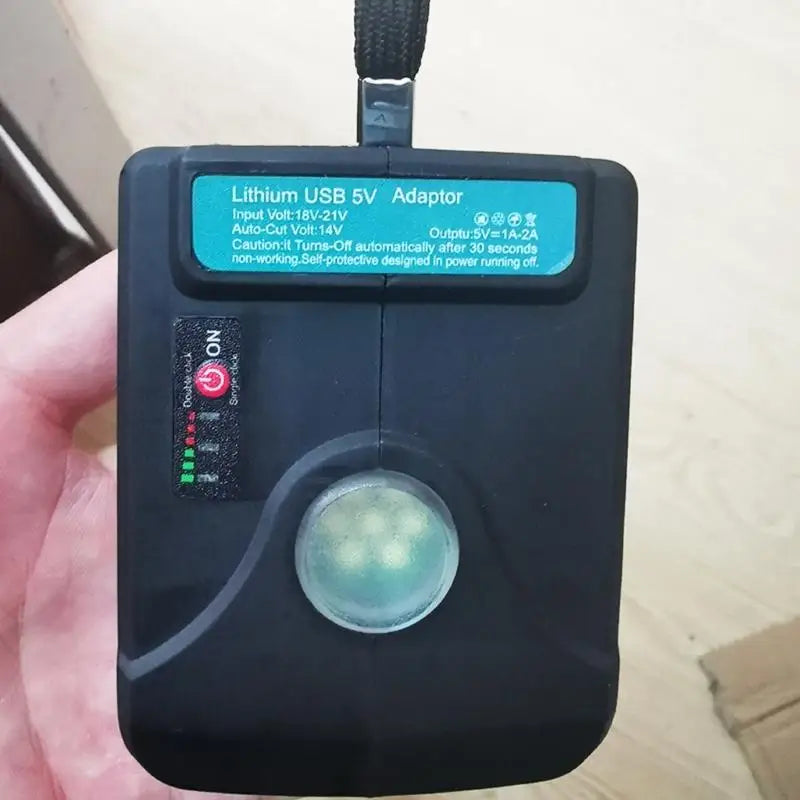 Battery Adapter for 18V 21V Battery Pack, Double USB Output with LED Light, Power Converter for Phones,Camping Gear Devices K1KF Quake