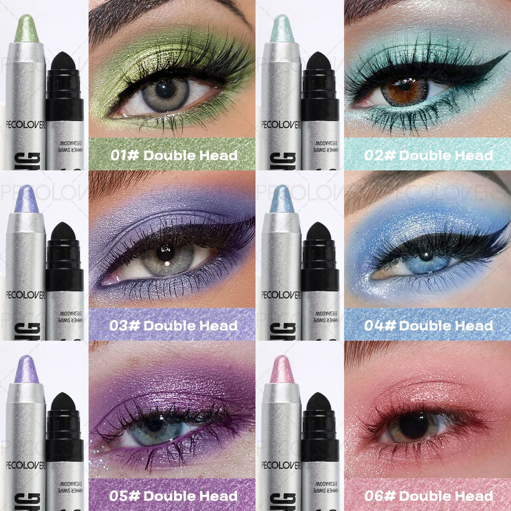 1 Pc High Color Rendering Shimmer Eyeshadow Pen, Shiny Colors Eye Shadow Stick, Eye-catching Eye Makeup, Music Festival Makeup Quake