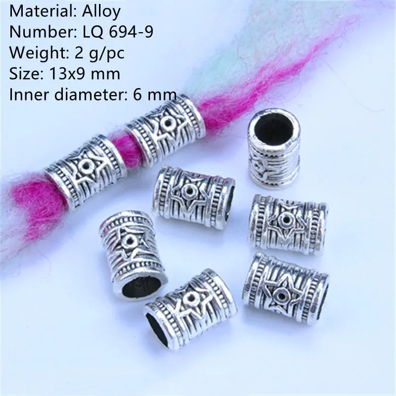 5-Piece Metal Dreadlock Hair Jewelry Braid Bead Accessories
