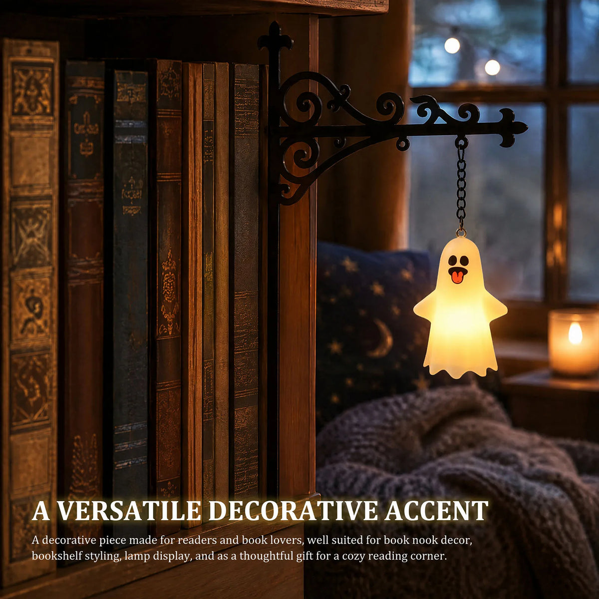 Library Lamp Lantern Light Iron Bookshelf Reading Corner Decor Warm Atmospheric Glow Shelf Art Quake