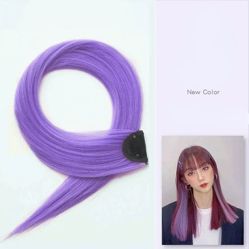 DIY Colored Hair Styling Clips Long Straight Hanging Ear Hairpin Hairpieces Women Natural Hair Braiding Clip Fake Hair Piece Quake JGZ