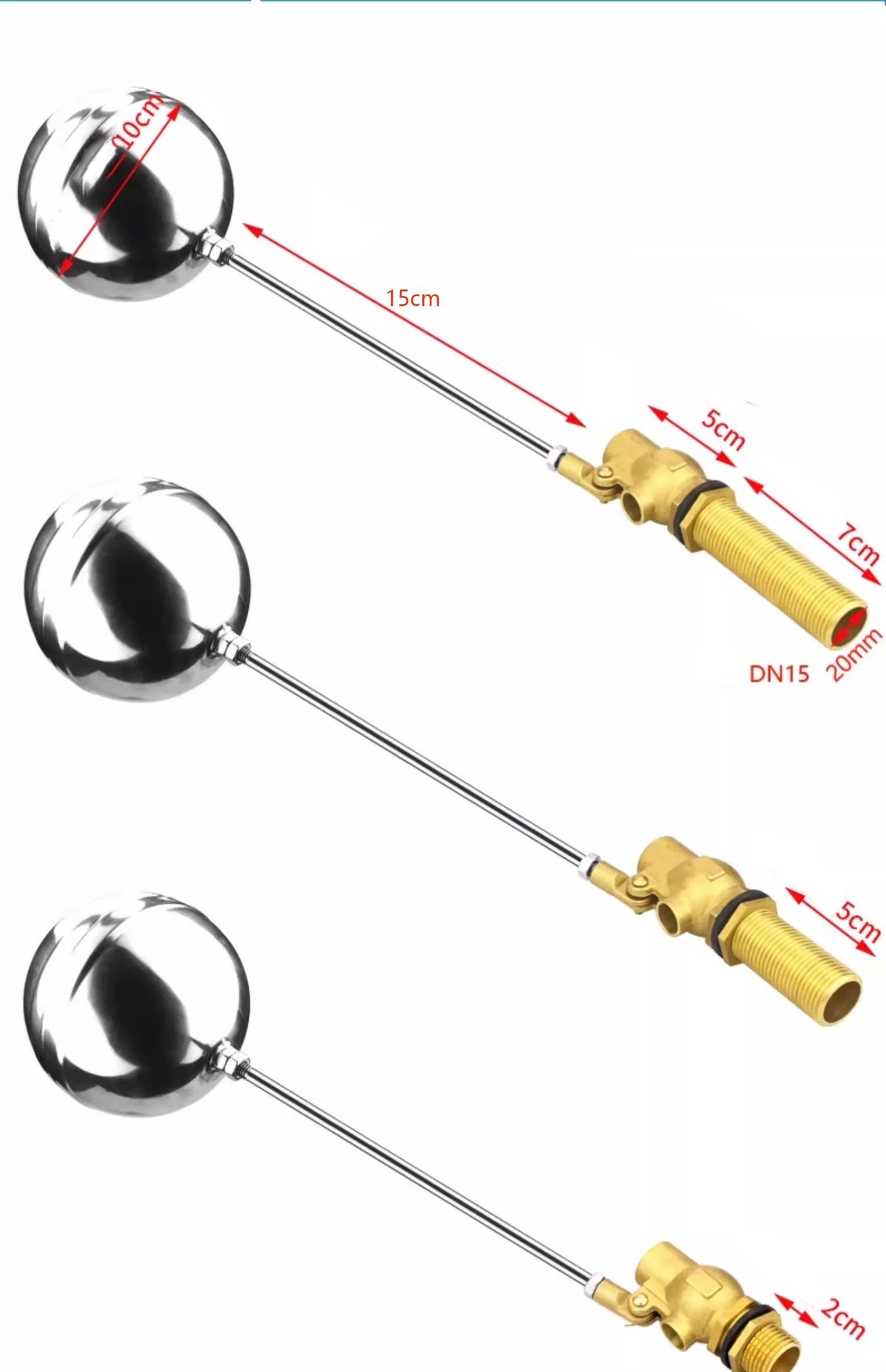 Good Quality Stainless Steel Male Thread Floating Adjustable Brass Ball Float Valve for Water Tank Pump Quake