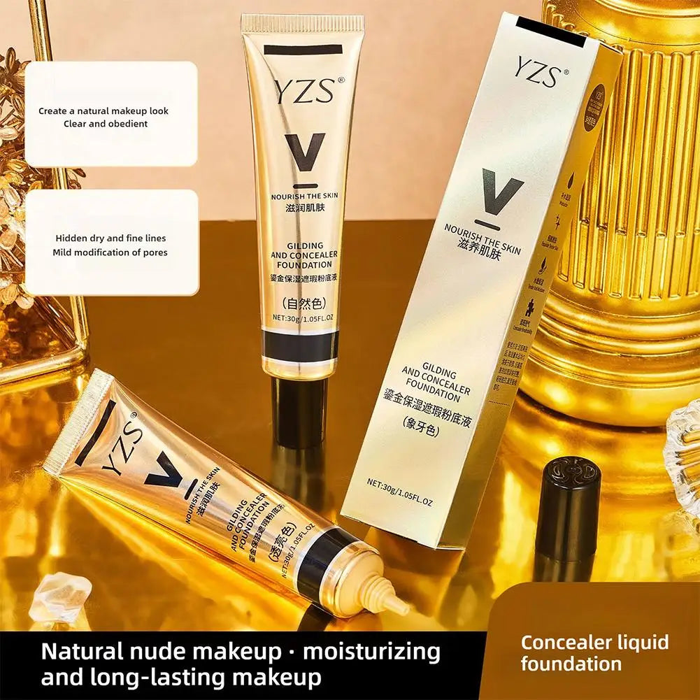 Natural Foundation Primer & Concealer - Waterproof Longwear Full Coverage Liquid Makeup Foundation Hydrating Blend, Moisturizing Quake