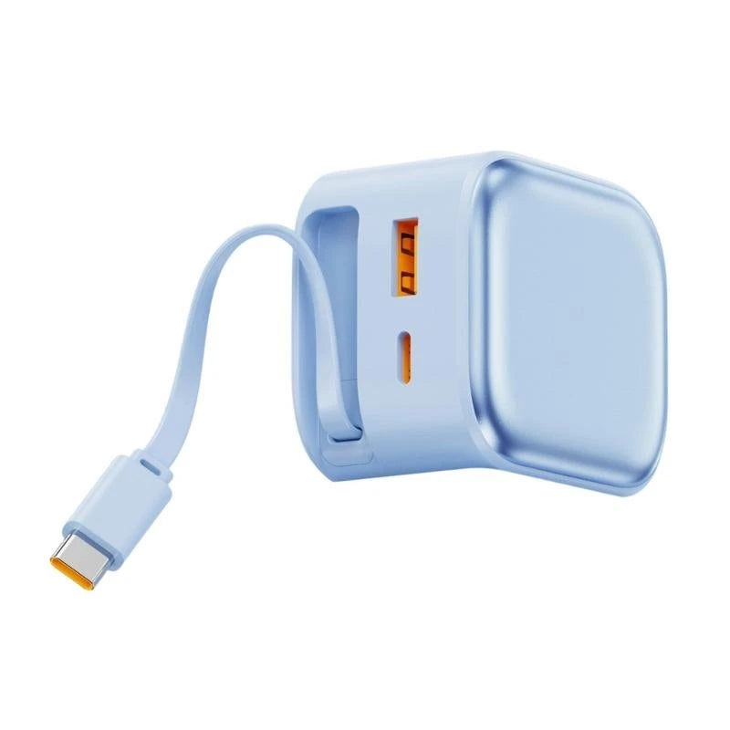35W Double USB Charges Technology Build In Retractable Cable Small Power Adapters for Phones Tablets Computers K1KF Quake Blue China Mainland