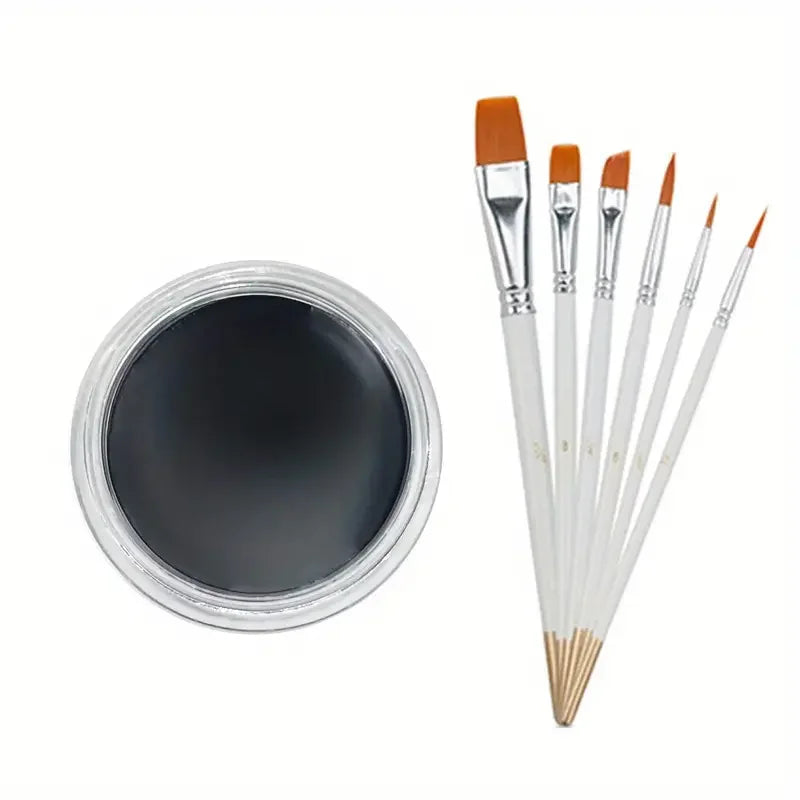 10g Face Paint Oil Body Painting Halloween Makeup Face Painting Stage Makeup Waterproof Body Paint With 6 Brushes Quake Black 6 Brushe